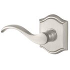 Left Handed Single Dummy Door Lever with Traditional Arch Rose in Satin Nickel