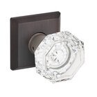 Passage Crystal Door Knob with Traditional Square Rose in Venetian Bronze