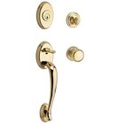 Single Cylinder Handleset with Round Knob in Polished Brass