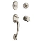 Single Cylinder Columbus Handleset with Round Door Knob with Traditional Round Rose in Polished Nickel