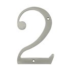 Solid Brass 6" Residential House Number 2 in Brushed Nickel