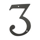 Solid Brass 6" Residential House Number 3 in Oil Rubbed Bronze