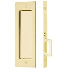 Mortise Modern Rectangular Passage Pocket Door Hardware in Polished Brass