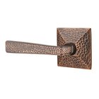 Left Handed Double Dummy Hammered Door Lever with Hammered Rose in Oil Rubbed Bronze