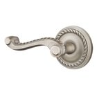 Single Dummy Left Handed Rope Lever With Rope Rose in Pewter