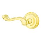 Passage Left Handed Rope Lever With Rope Rose in Unlacquered Brass
