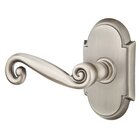 Passage Left Handed Rustic Door Lever With #8 Rose in Pewter