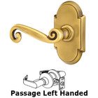 Passage Left Handed Rustic Door Lever With #8 Rose in French Antique Brass