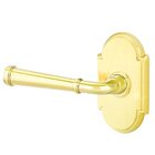 Privacy Left Handed Merrimack Lever With #8 Rose in Unlacquered Brass