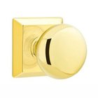 Privacy Providence Door Knob With Quincy Rose in Unlacquered Brass