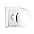 Single Dummy Providence Door Knob With Quincy Rose in Polished Chrome