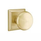 Single Dummy Providence Door Knob With Quincy Rose in Satin Brass