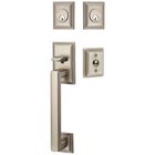 Double Cylinder Hamden Handleset with Old Town Crystal Knob in Pewter