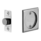 Tubular Square Passage Pocket Door Lock in Polished Chrome