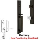 One-Piece Dummy Handleset with D Grip and Bordeaux Knob in Timeless Bronze