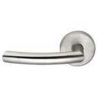 Double Dummy Biscayne Left Handed Lever with Plain Rosette in Brushed Stainless Steel