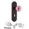 Nostalgic Warehouse - Deco Plate with Keyhole Crystal Pink Glass Door Knob
