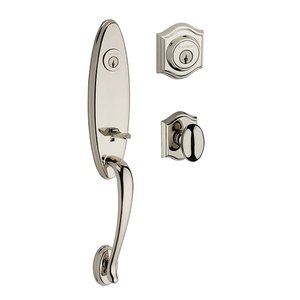 Baldwin Reserve - Chesapeake Handleset with Ellipse Door Knob with Traditional Arch Rose