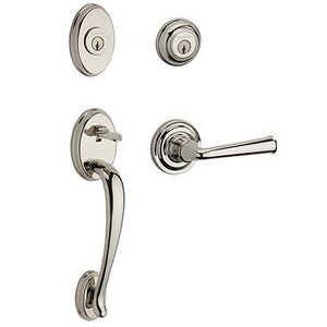 Baldwin Reserve - Columbus Handleset with Federal Door Lever with Traditional Round Rose
