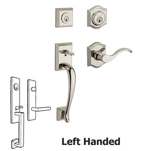 Baldwin Reserve - Napa Handleset with Curve Door Lever with Traditional Arch Rose