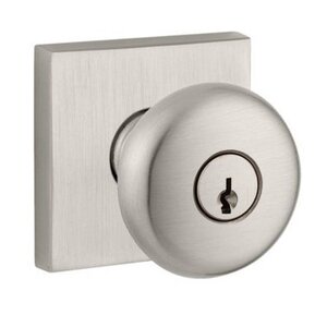 Baldwin Reserve - Round Door Knob with Contemporary Square Rose