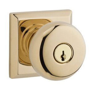 Baldwin Reserve - Round Door Knob with Traditional Square Rose