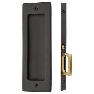 Emtek Hardware - Mortise Modern Rectangular Passage Pocket Door Hardware in Flat Black