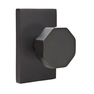 Emtek Hardware - Brass Modern - Octagon Door Knob With Modern Rectangular Rosette