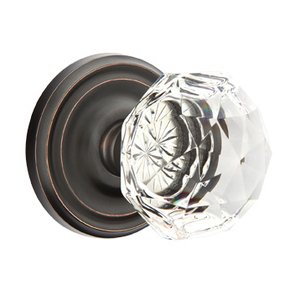 Emtek Hardware - Crystal Door Hardware - Diamond Door Knob with Regular Rose