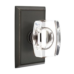 Emtek Hardware - Crystal Door Hardware - Windsor Door Knob with Rectangular Rose