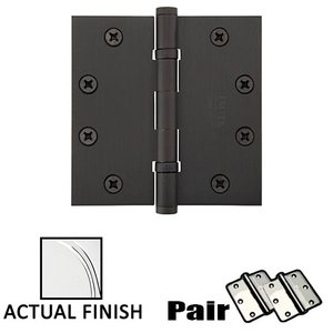 4 1/2" X 4 1/2" Square Steel Heavy Duty Ball Bearing Hinge (Sold In Pairs)