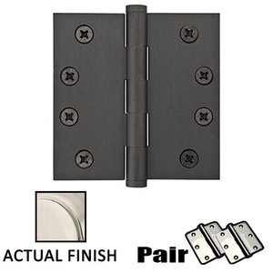 4" X 4" Square Solid Brass Residential Duty Hinge (Sold In Pairs)