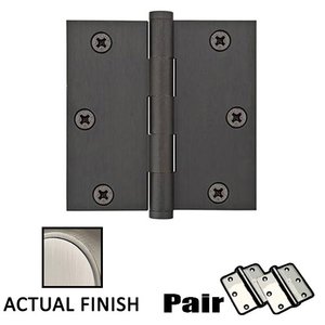 3 1/2" X 3 1/2" Square Solid Brass Heavy Duty Hinge (Sold In Pairs)