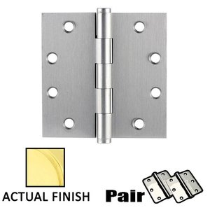 4 1/2" X 4 1/2" Square Solid Brass Heavy Duty Hinge (Sold In Pairs)