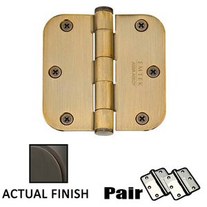 3 1/2" X 3 1/2" 5/8" Radius Solid Brass Heavy Duty Hinge (Sold In Pairs)