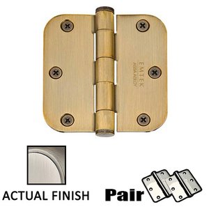 3 1/2" X 3 1/2" 5/8" Radius Solid Brass Heavy Duty Hinge (Sold In Pairs)