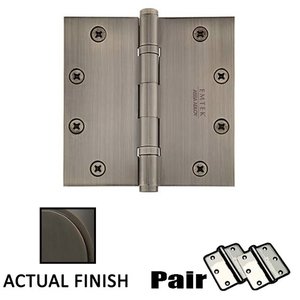5" X 5" Square Solid Brass Heavy Duty Ball Bearing Hinge (Sold In Pairs)