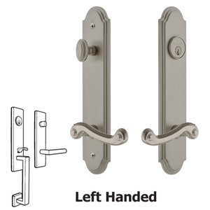 Grandeur Door Hardware - Arc Tall Plate Handleset with Newport Lever