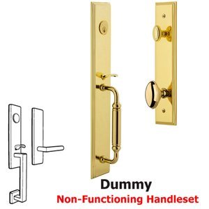 Grandeur Door Hardware - Carre - One-Piece Dummy Handleset with C Grip and Eden Prairie Knob in Satin Nickel