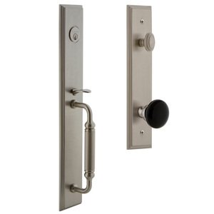 Grandeur - Carre - One-Piece Handleset with C Grip and Coventry Knob in Satin Nickel