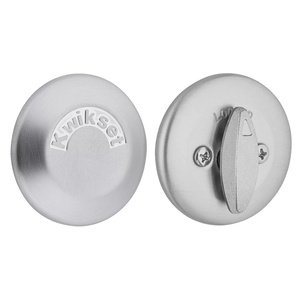 Kwikset Series - Patio Deadbolt with Exterior Plate in Satin Chrome