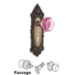 Nostalgic Warehouse - Victorian Plate with Keyhole and Waldorf Pink Door Knob