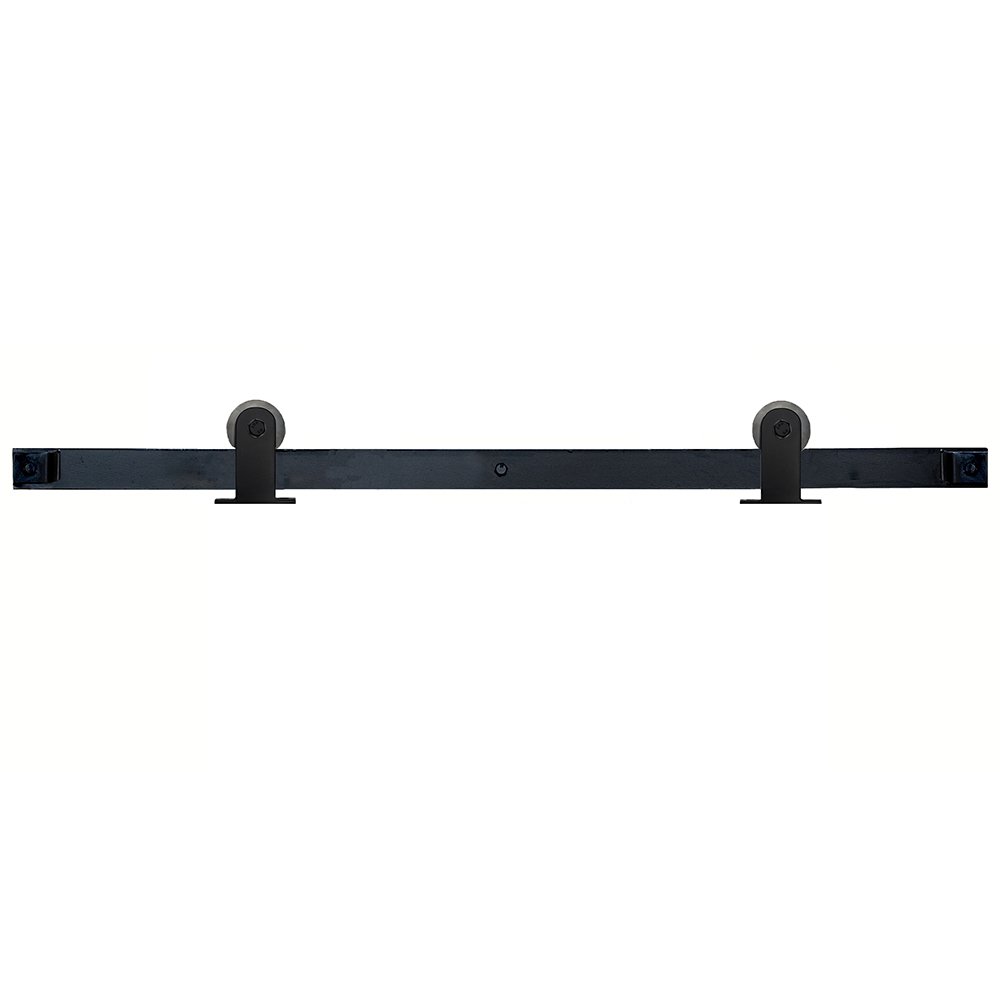 Smooth Top Mount Low Profile Barn Door Kit with 7' Track in Black