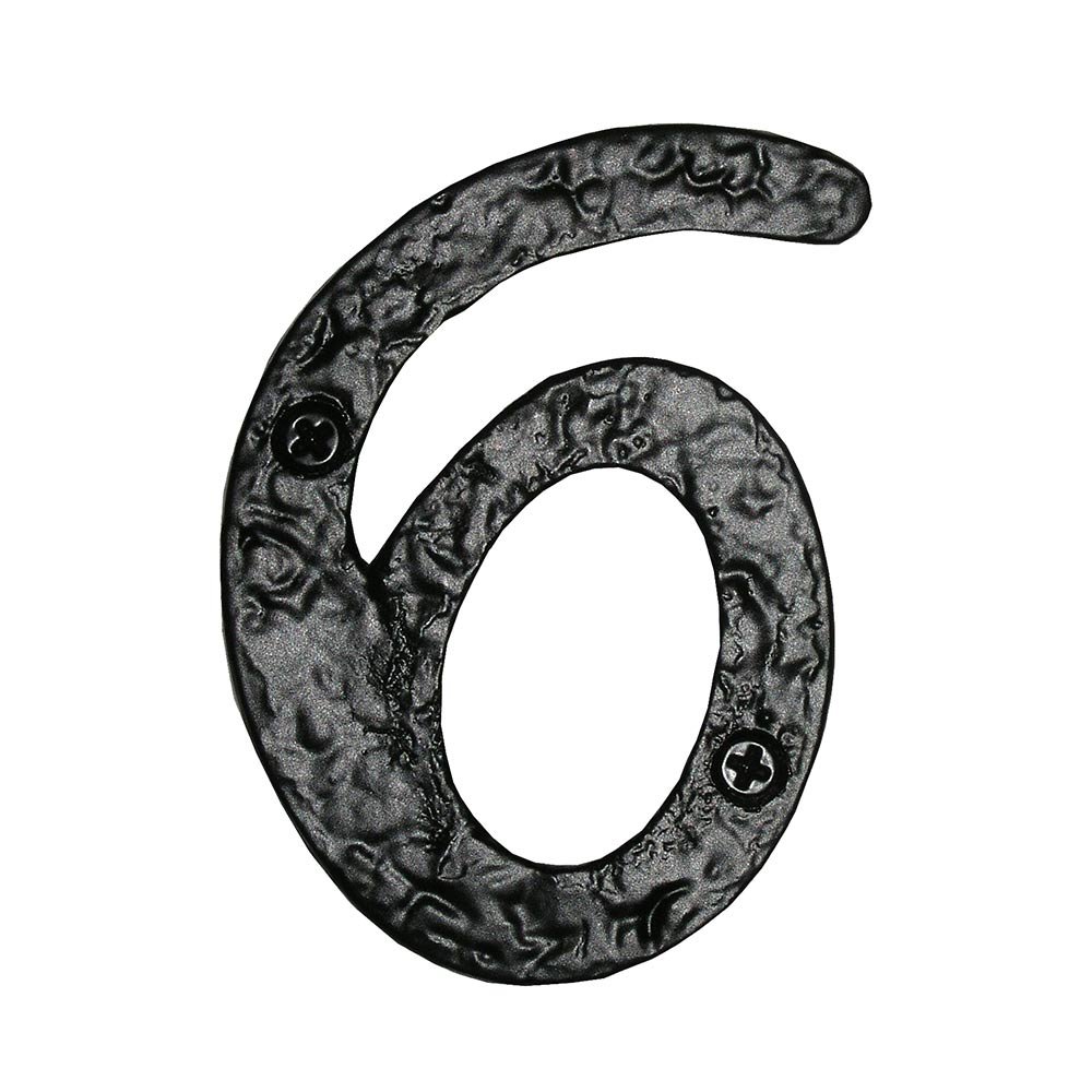 4" House Number #6 in Black
