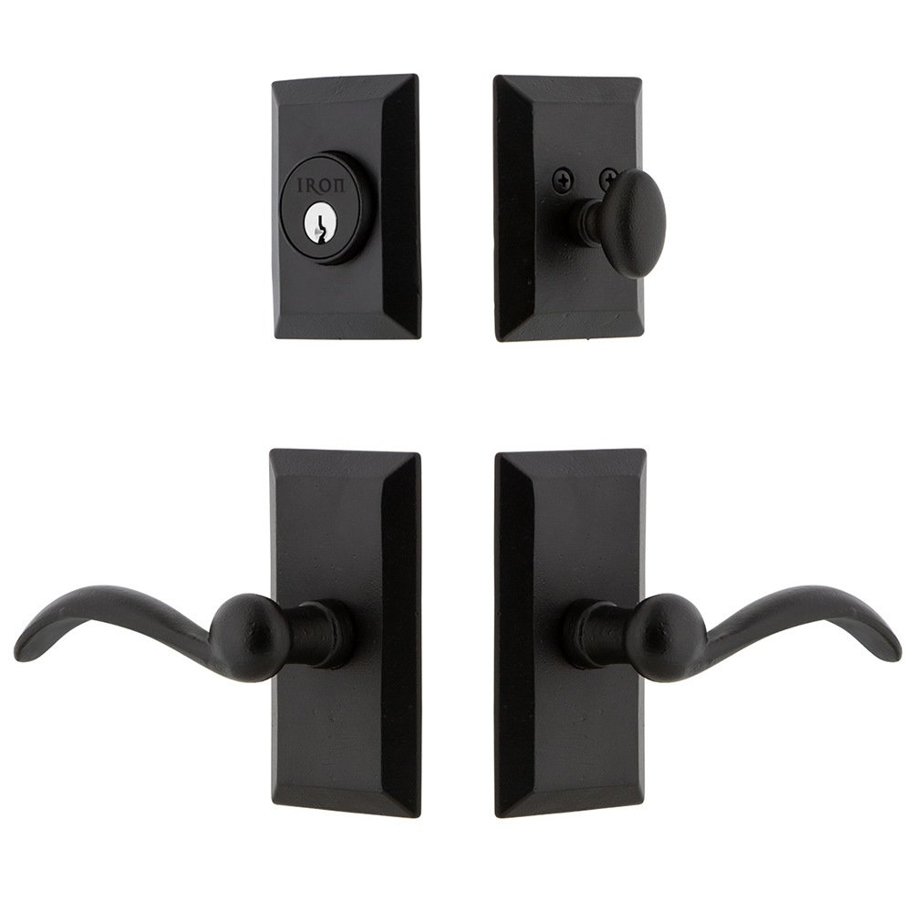 Vale Plate Combo Pack Tine Lever in Black Iron