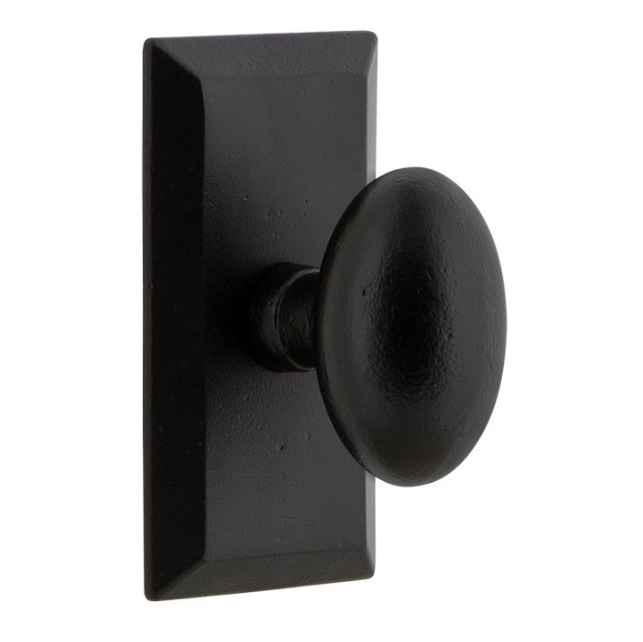Passage Vale Plate with Aeg Knob in Black Iron