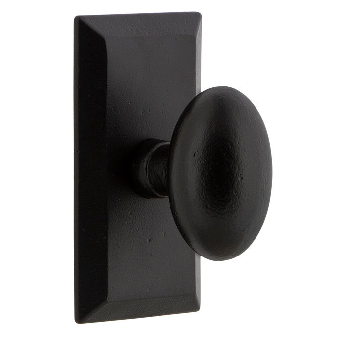 Passage Vale Plate with Aeg Knob in Black Iron