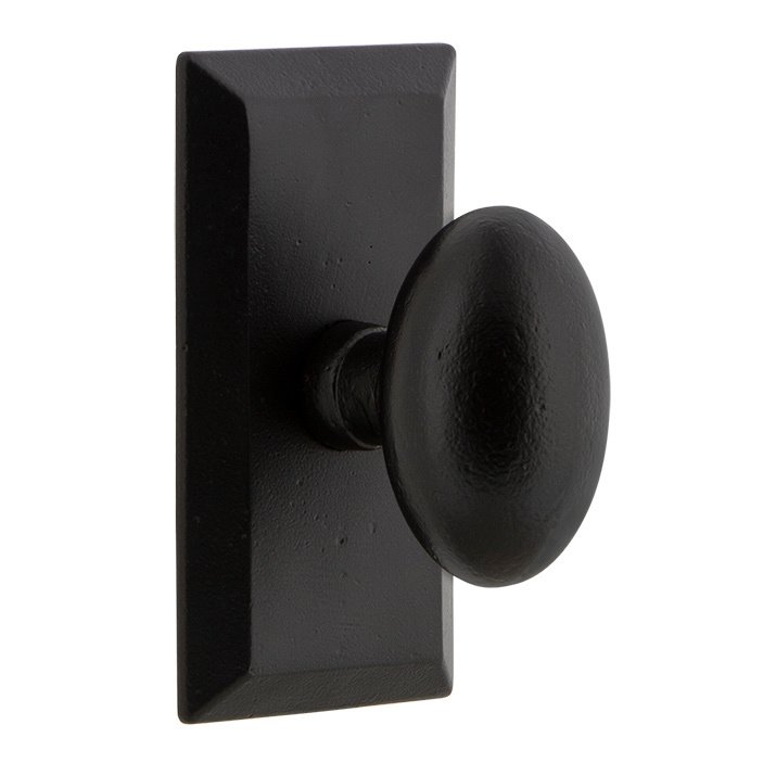 Single Dummy Vale Plate with Aeg Knob in Black Iron