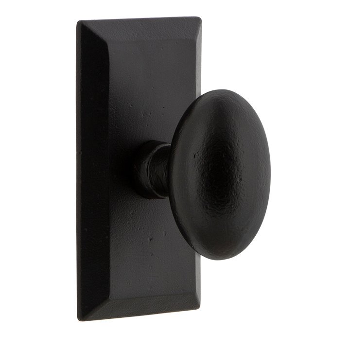 Privacy Vale Plate with Aeg Knob in Black Iron