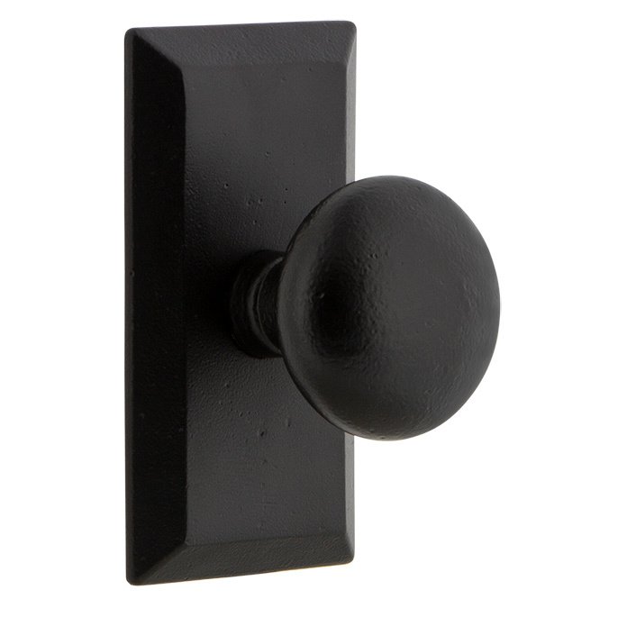 Passage Vale Plate with Keep Knob in Black Iron